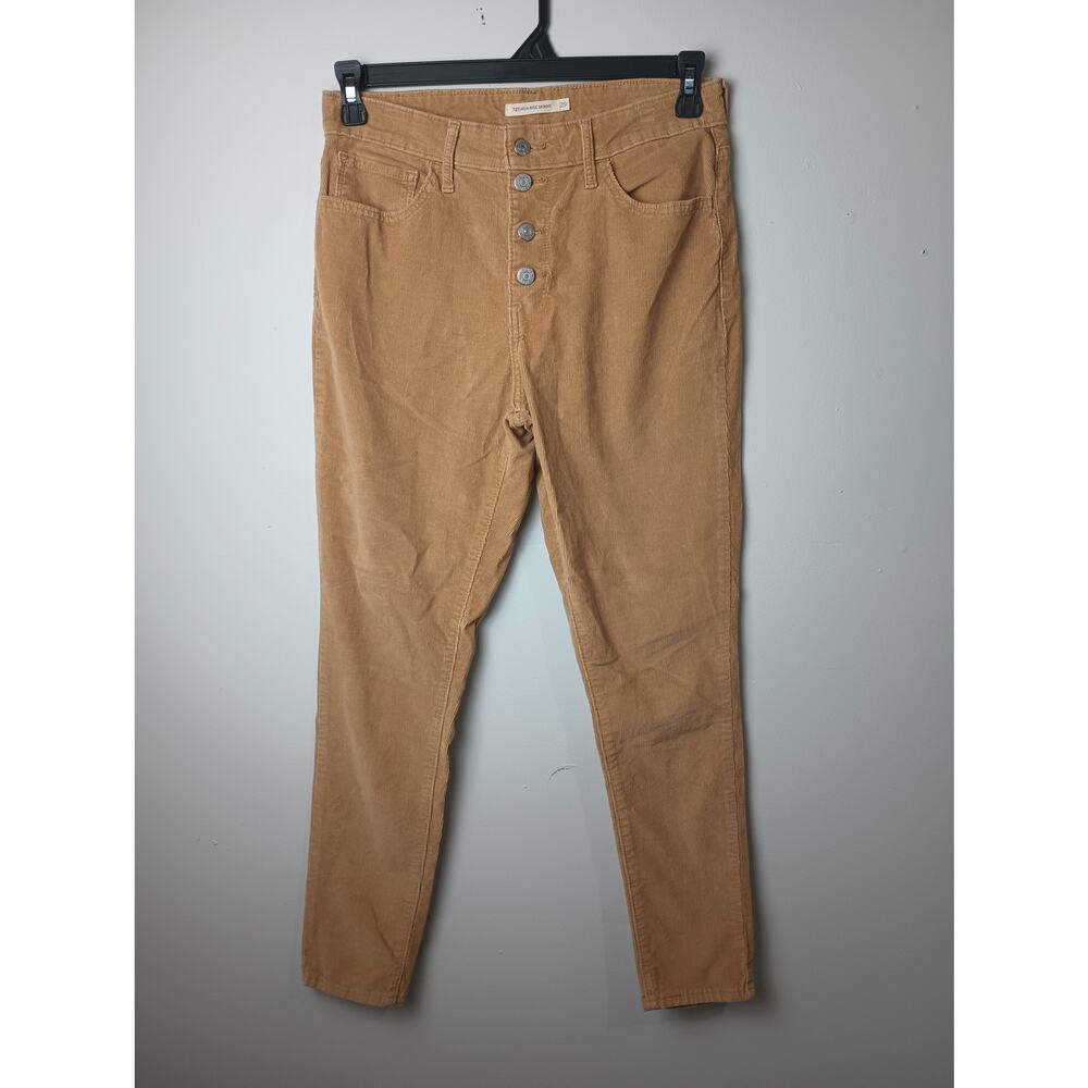 Levi's 721 High Rise Skinny Corduroy Pants Yellow Ice Coffee Women Size 29